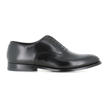 Black Leather Oxford Lace-up Shoes