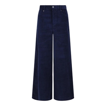 Ribbed high waist wide leg trousers