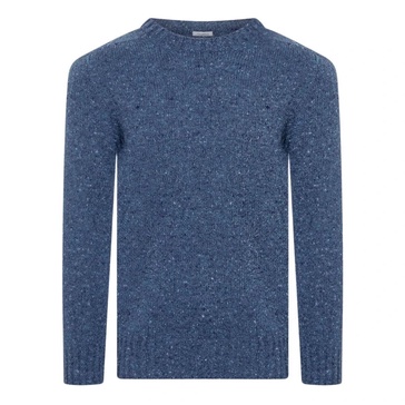 Blue Sweater Melange Straight Hem