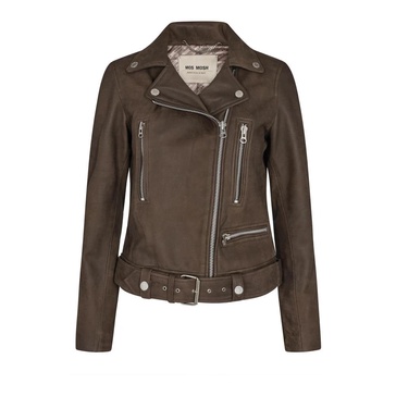 Cool Leather Jacket with Asymmetrical Zipper