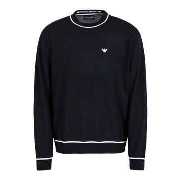 Wool Sweater Long Sleeve Ribbed Logo