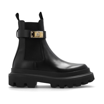 Dolce & Gabbana Logo Plaque Round-Toe Boots