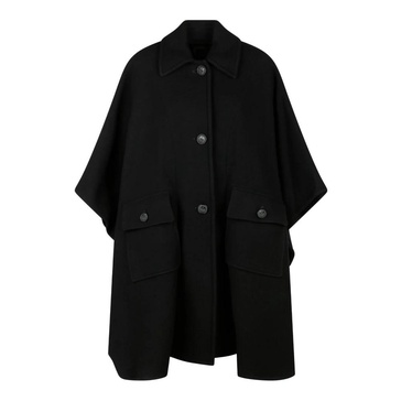 Black Cape Coat with 3/4 Sleeves