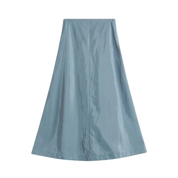 Shiny A-Line Maxi Skirt Cool Water