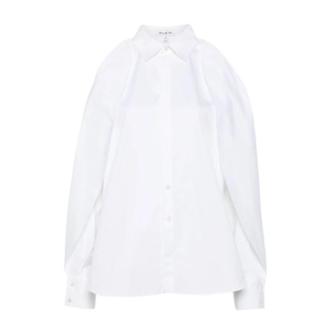 White Cotton Shirt with Pointed Collar