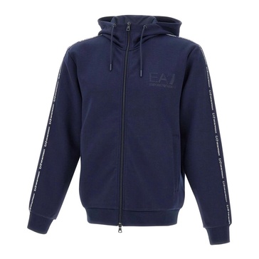 Blue Hooded Zip Sweater