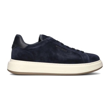 Blue Suede Court Sneakers Men