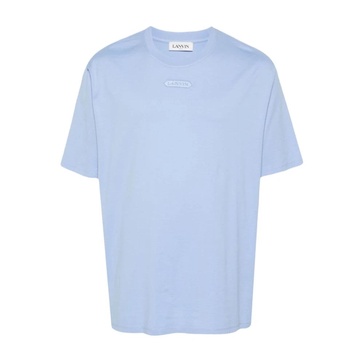 Blue Cotton Jersey Logo Embroidered T-shirt