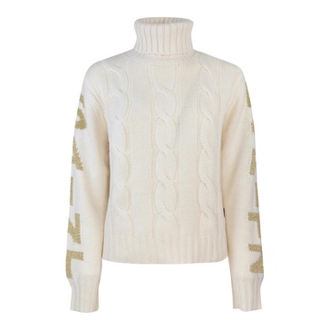 White Sweater Jacquard Knit Regular Fit