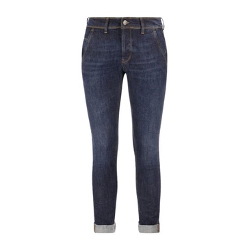 Dark Skinny Fit Cotton Jeans with Five Pockets