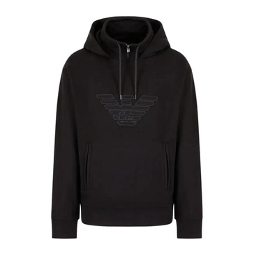 Black Sweatshirt with Eagle Logo Hoodie