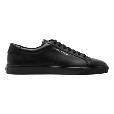 SAINT LAURENT Classic Black Leather Men's Sneakers for SS24