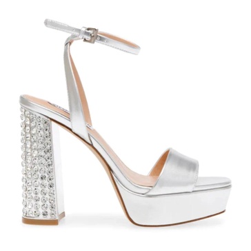 Metallic Silver High Heel Sandals