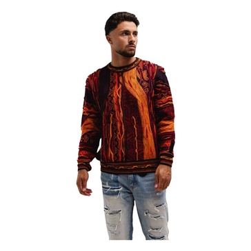 Red Mens Sweater Stylish Pattern