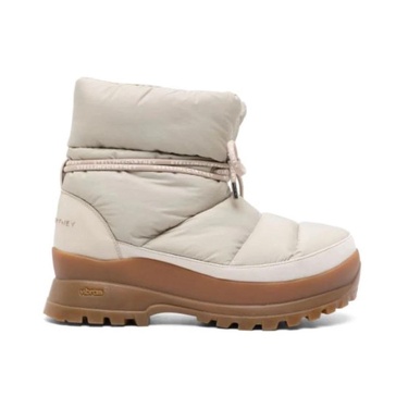 Beige Chunky Rubber Sole Ankle Boots