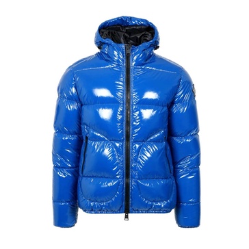 Blue Glossy Down Jacket