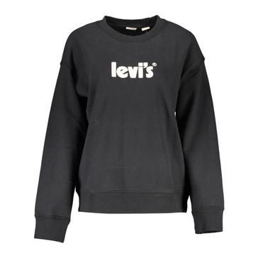 Black Cotton Sweater with Logo Print