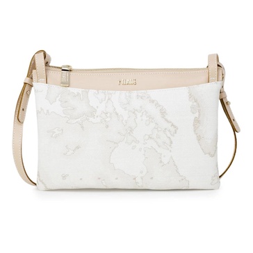 White Leather Accent Shoulder Bag