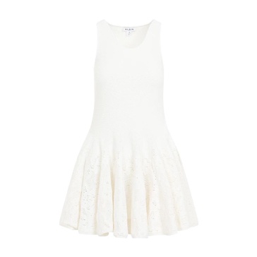 ALAIA Elegant White Mini Skater Dress