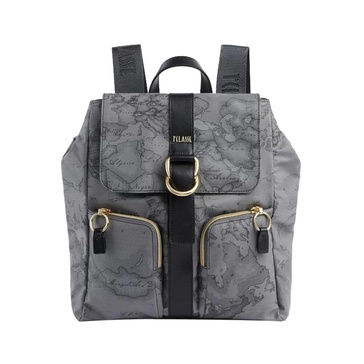 Grey Geo Classic Leather Backpack