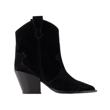 Black Suede Ankle Boots - Leather - Side Zip