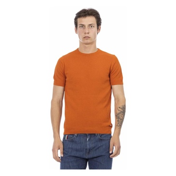 Trendy Orange Cotton Sweater for Men