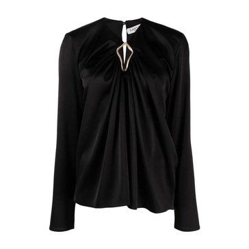 Draped Long-Sleeved Blouse