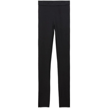 Black Stretch Trousers with Logo Waistband