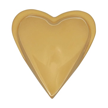 Golden Heart Dome Earrings Pair