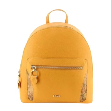 Yellow Geo Classic Leather Backpack