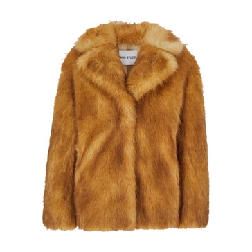 Brown Faux Fur Shearling Jacket