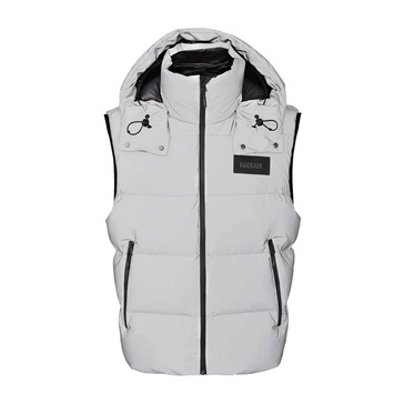 Reflective Grey Duck Down Hooded Vest