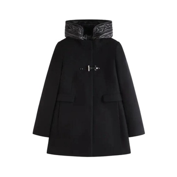 Black Toggle Coat with Frog Closure