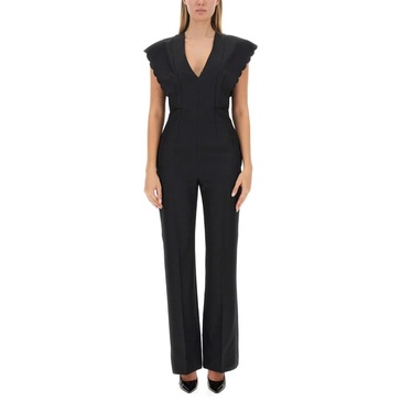 Flare Fit Jumpsuit in Grain de Poudre