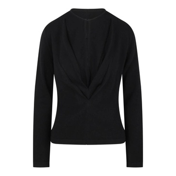 Cashmere V-Neck Sweater with Pleated Details