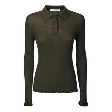 Lightweight Knit Top in Olive Grey