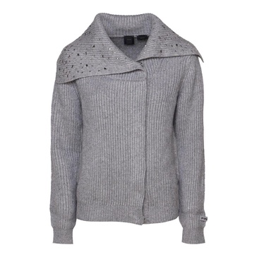 Asymmetric Zip Sweatshirt Melange Grey