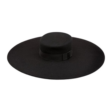 Black Felt Wool Capoline