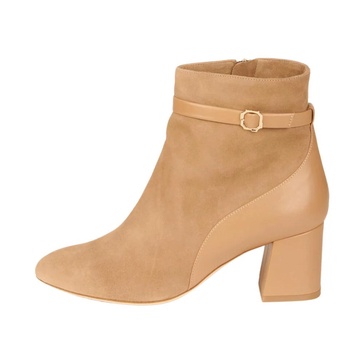 Beige Suede Kloe Ankle Boots