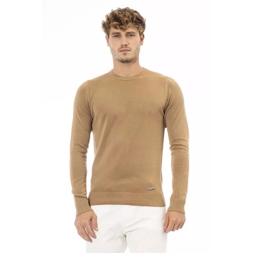 Beige Modal Sweater with Crew Neck