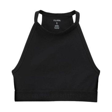 Layered Black Top with High Neck and Racerback