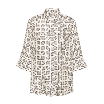 Geometric Print Silk Shirt