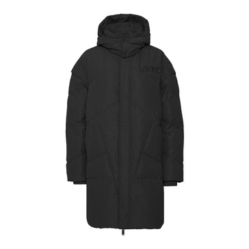 Quilted Black Jacket with Hood