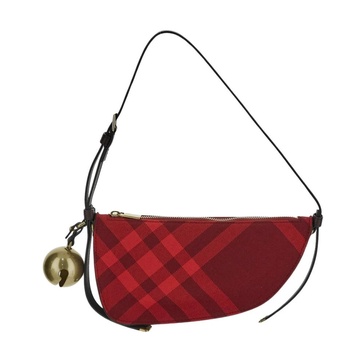 Burberry Mini Shield Check-Pattern Bell-Charm Shoulder Bag