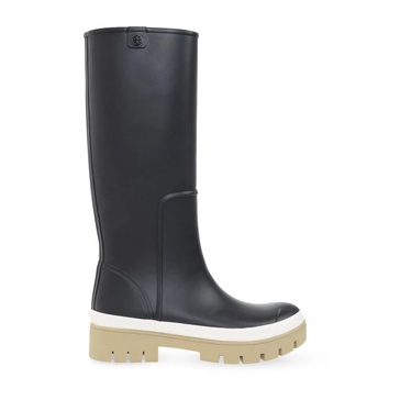 Black and White Hurricane Rain Boots