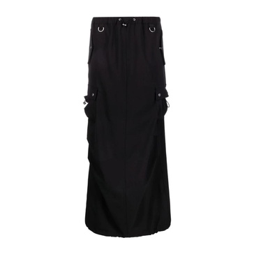 Black Drawstring Waist Skirt