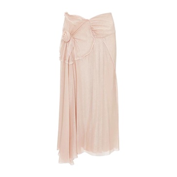 Pink Twill Skirt with Lurex Detail