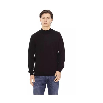 Black Monogram Turtleneck Sweater