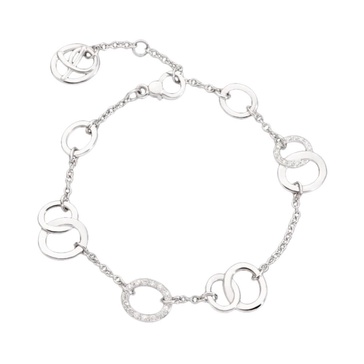 White Rhodium and Diamond Brera Bracelet