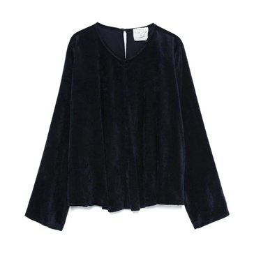 Blue Velvet Crew Neck Top